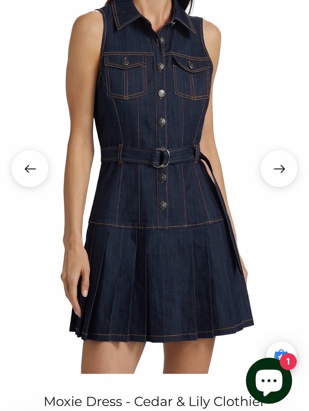 Cinq a Sept Dark Indigo Denim Sleeveless Mini Dress